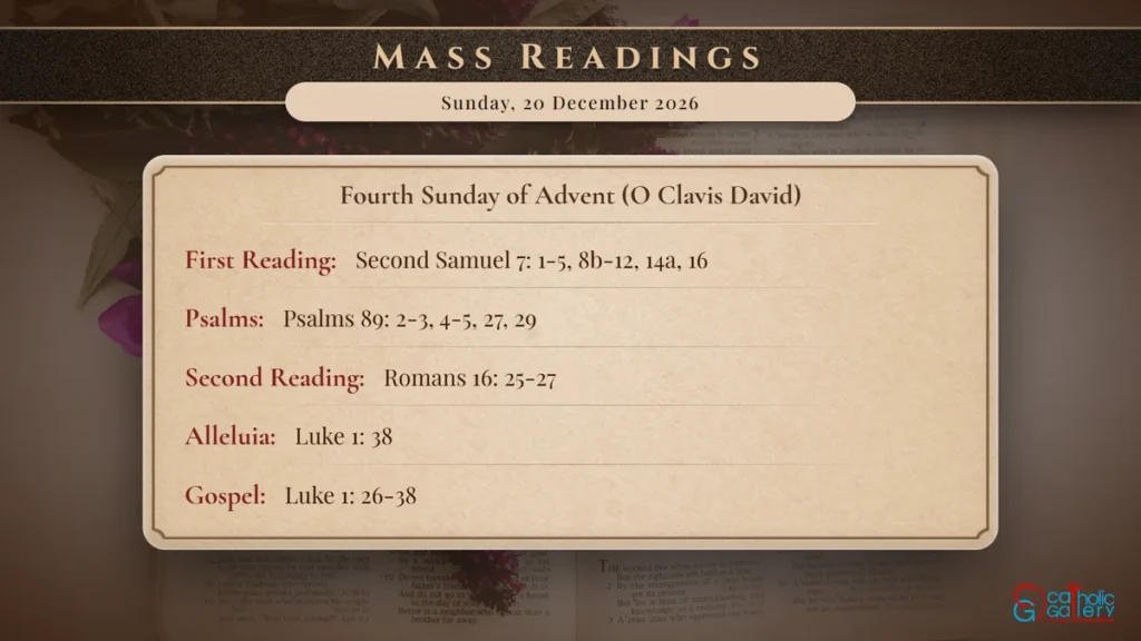 Daily Mass Readings Scripture Card – Sunday, 20 December 2026