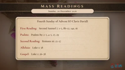Daily Mass Readings – Sunday, 20 December 2026