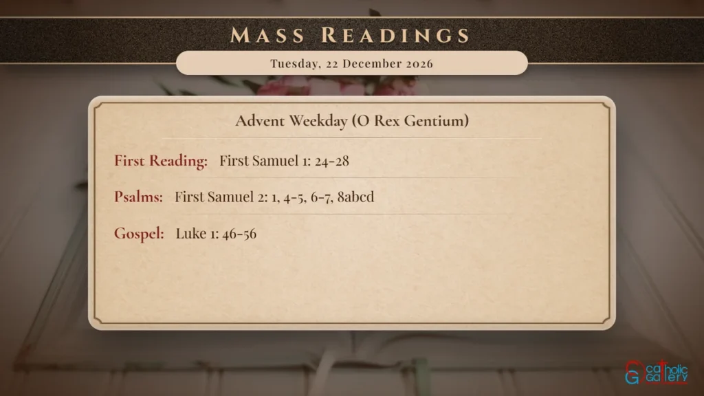 Daily Mass Readings Scripture Card – Tuesday, 22 December 2026