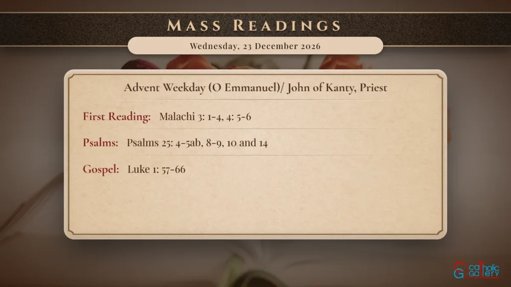 Daily Mass Readings Scripture Card – Wednesday, 23 December 2026