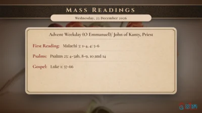 Daily Mass Readings – Wednesday, 23 December 2026