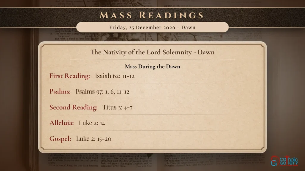 Daily Mass Readings Scripture Card – Friday, 25 December 2026 - Dawn