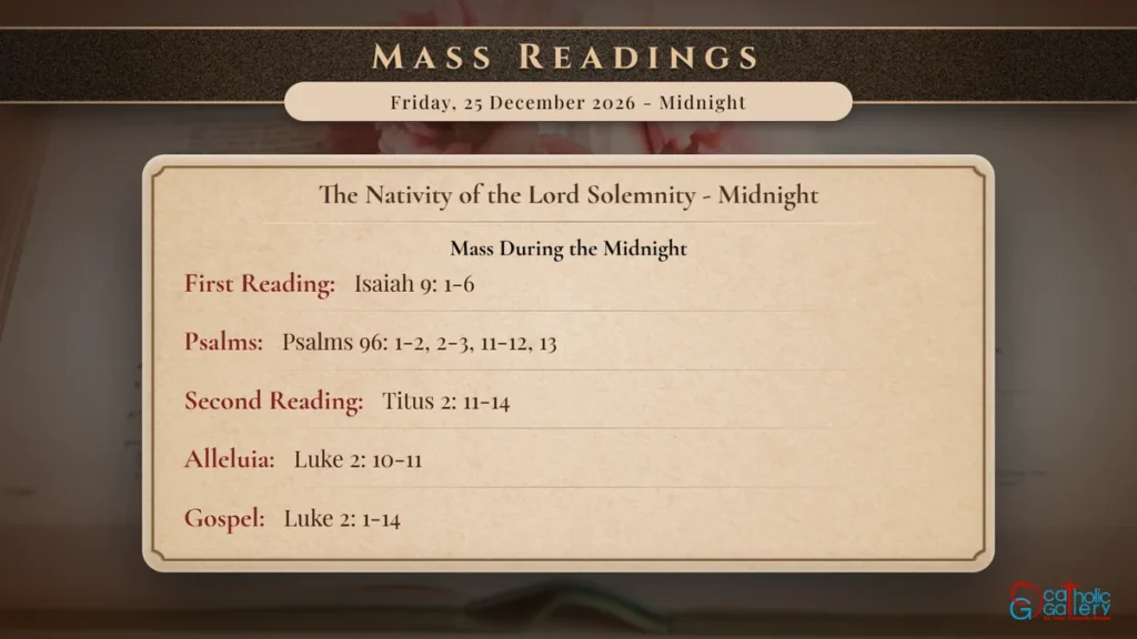 Daily Mass Readings Scripture Card – Friday, 25 December 2026 - Midnight
