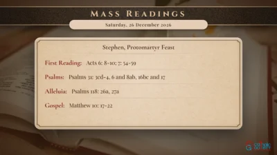 Daily Mass Readings – Saturday, 26 December 2026