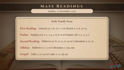 Daily Mass Readings – Sunday, 27 December 2026