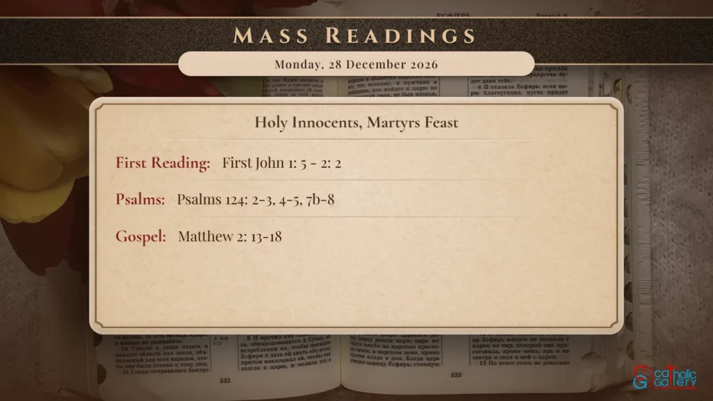 Daily Mass Readings Scripture Card – Monday, 28 December 2026