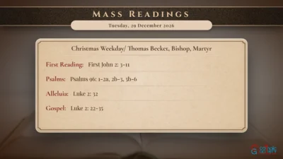 Daily Mass Readings – Tuesday, 29 December 2026