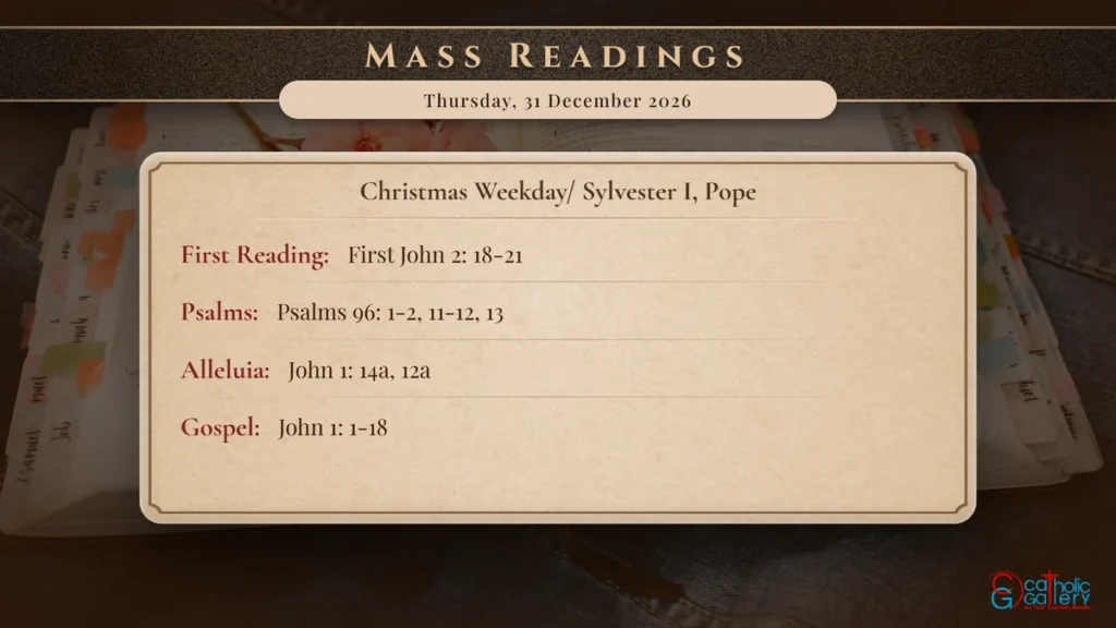 Daily Mass Readings Scripture Card – Thursday, 31 December 2026