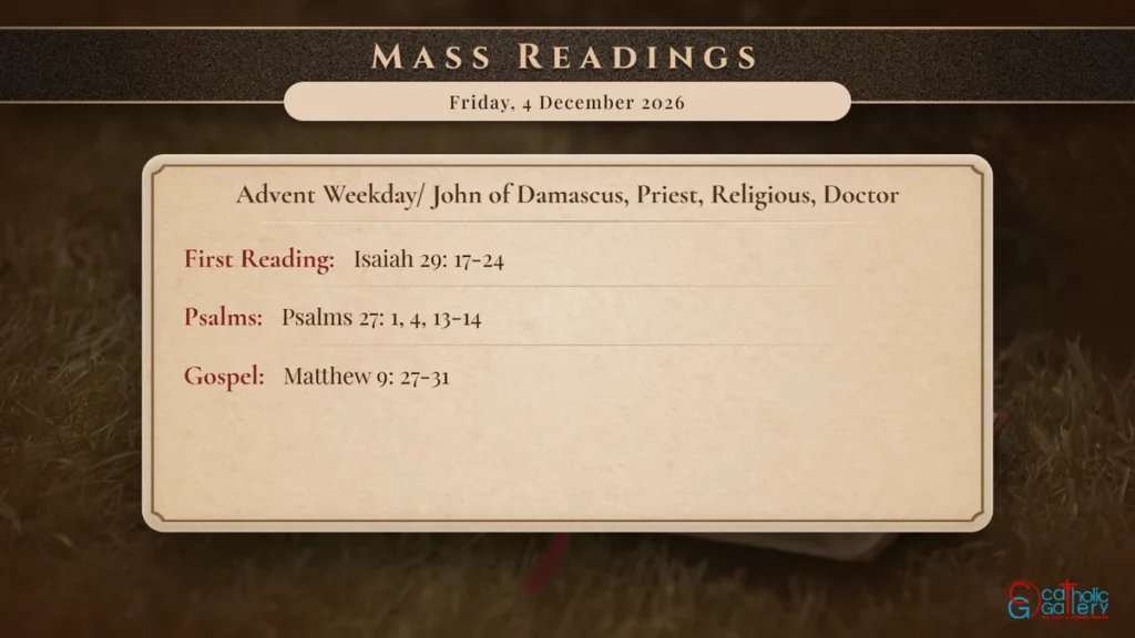 Daily Mass Readings Scripture Card – Friday, 4 December 2026