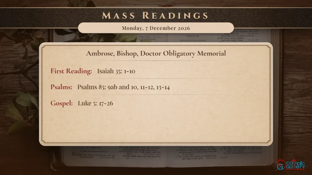 Daily Mass Readings Scripture Card – Monday, 7 December 2026