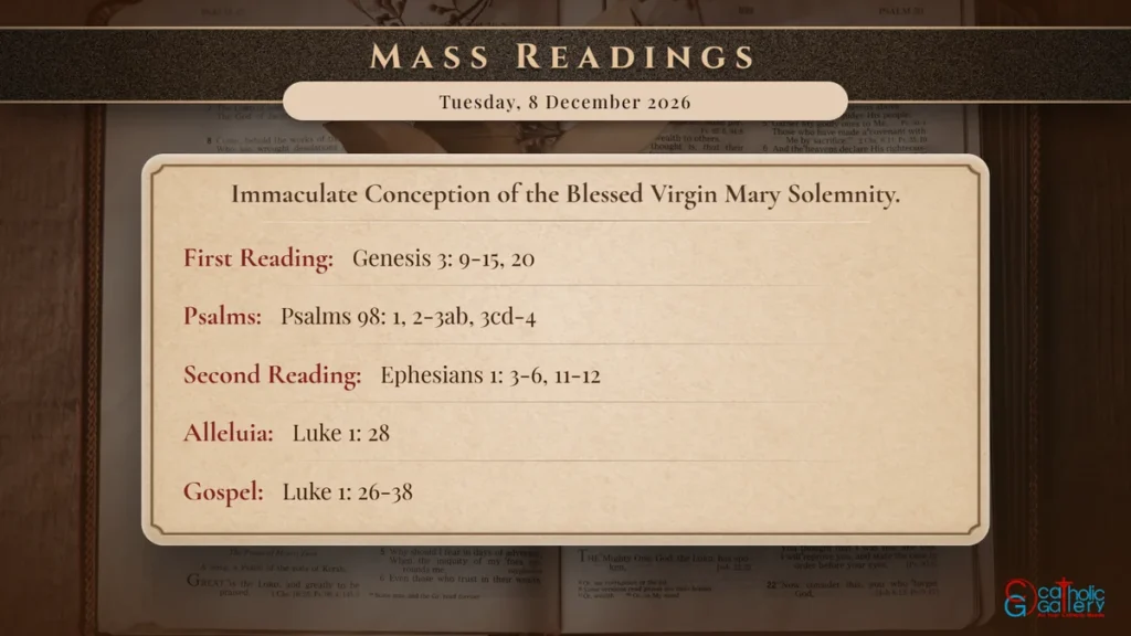 Daily Mass Readings Scripture Card – Tuesday, 8 December 2026