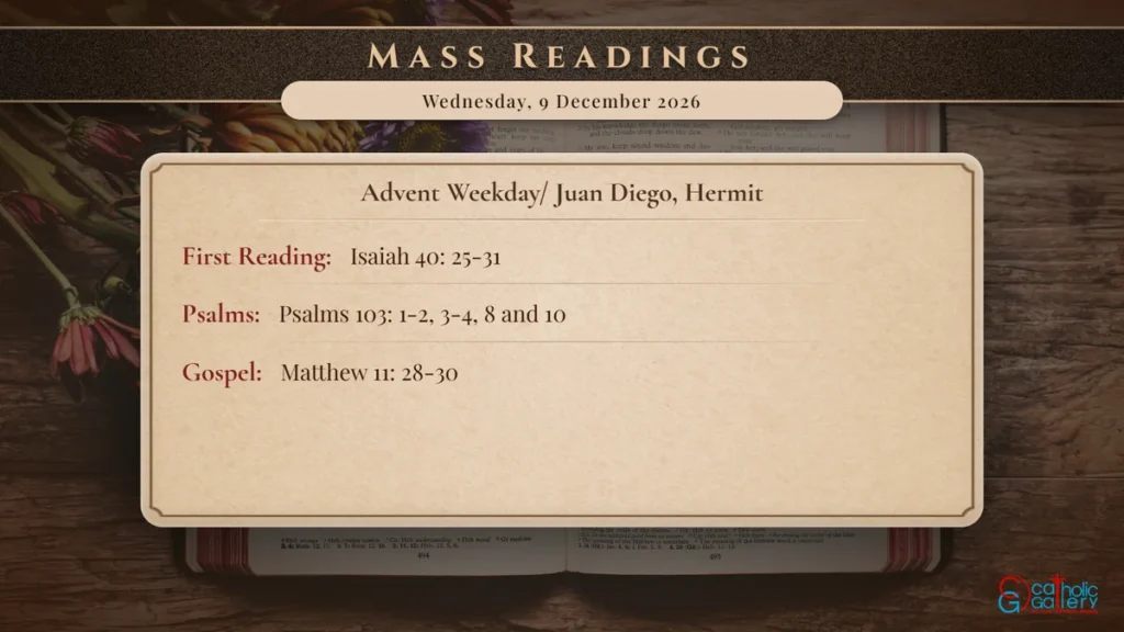 Daily Mass Readings Scripture Card – Wednesday, 9 December 2026
