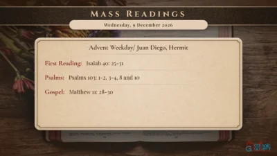 Daily Mass Readings – Wednesday, 9 December 2026