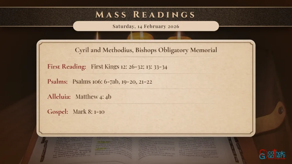 Daily Mass Readings Scripture Card – Saturday, 14 February 2026