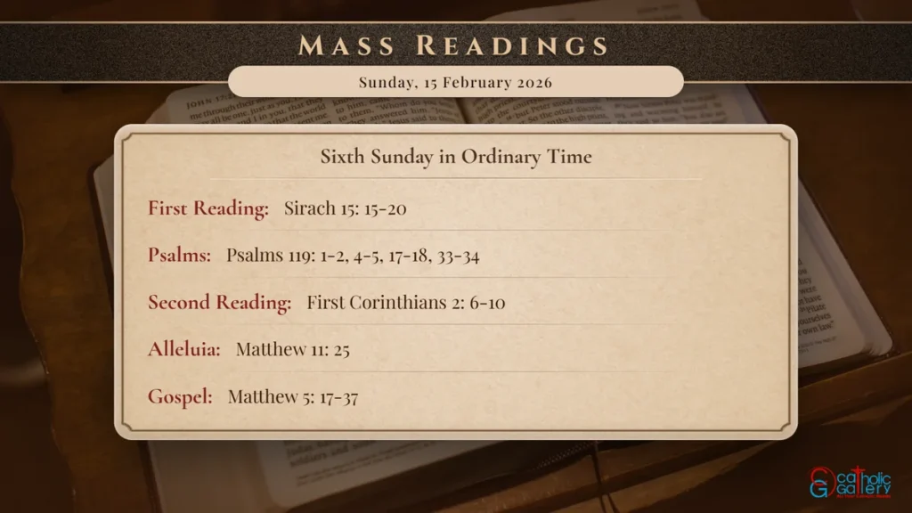 Daily Mass Readings Scripture Card – Sunday, 15 February 2026