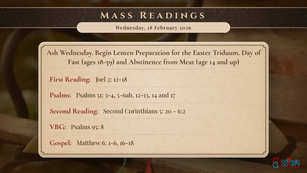 Daily Mass Readings Scripture Card – Wednesday, 18 February 2026