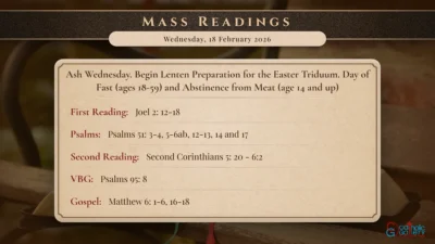 Daily Mass Readings – Wednesday, 18 February 2026