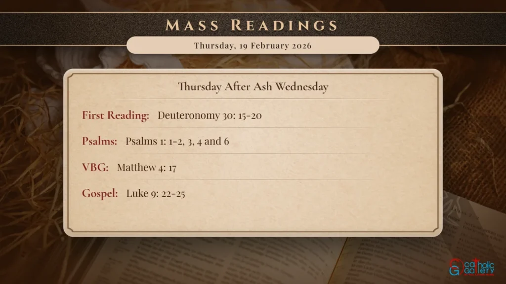 Daily Mass Readings Scripture Card – Thursday, 19 February 2026