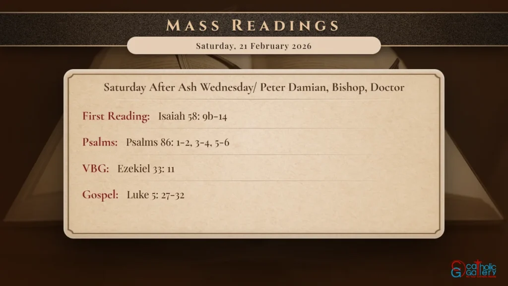 Daily Mass Readings Scripture Card – Saturday, 21 February 2026