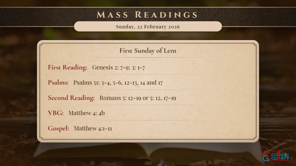Daily Mass Readings Scripture Card – Sunday, 22 February 2026