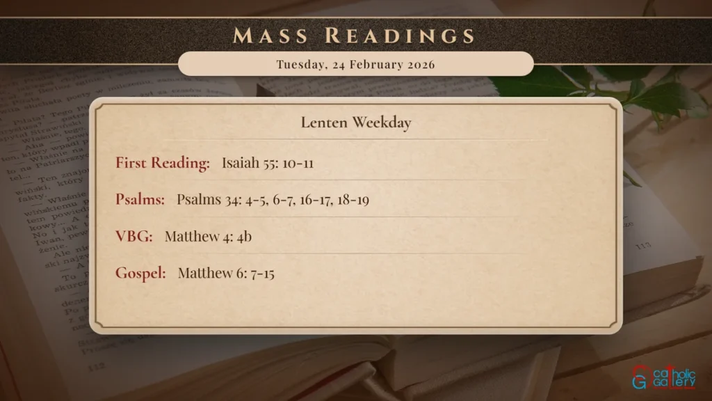 Daily Mass Readings Scripture Card – Tuesday, 24 February 2026