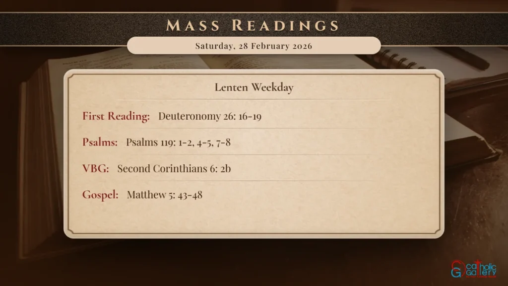 Daily Mass Readings Scripture Card – Saturday, 28 February 2026