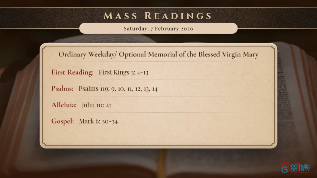 Daily Mass Readings Scripture Card – Saturday, 7 February 2026