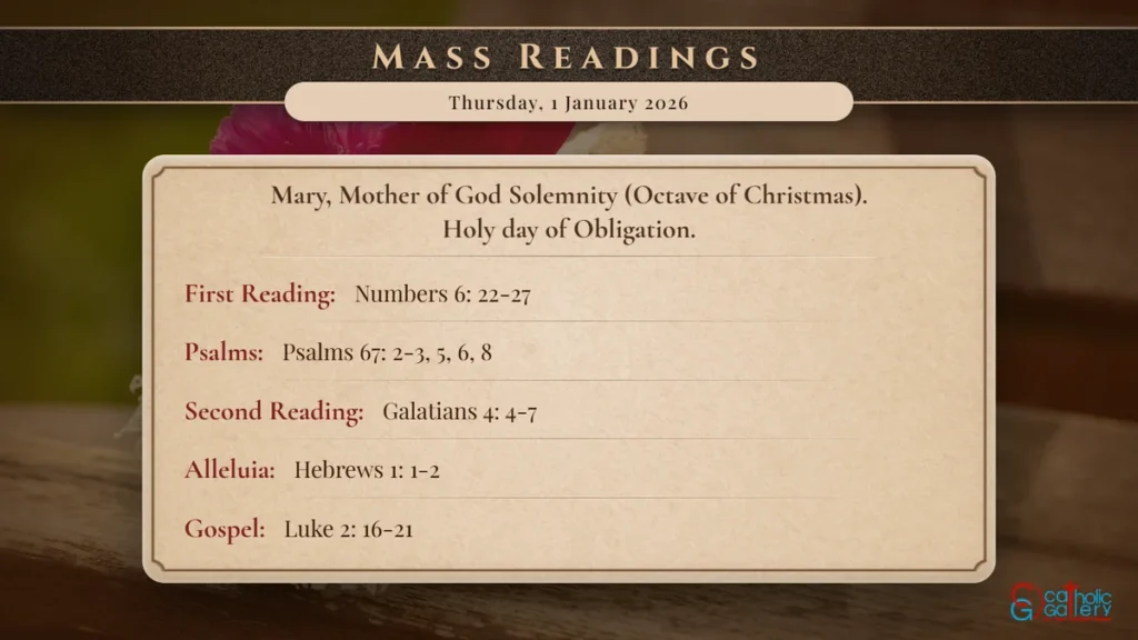 Daily Mass Readings Scripture Card – Thursday, 1 January 2026