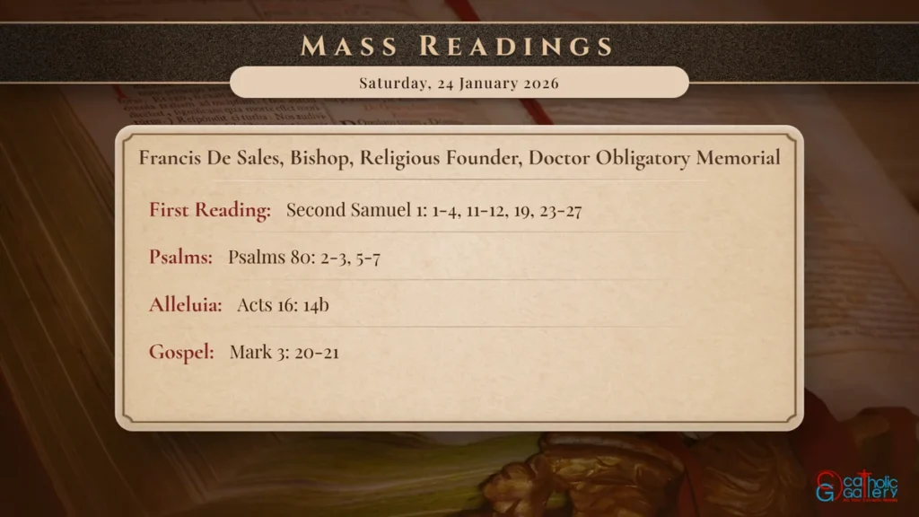 Daily Mass Readings Scripture Card – Saturday, 24 January 2026