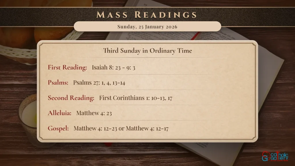 Daily Mass Readings Scripture Card – Sunday, 25 January 2026
