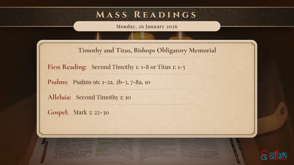 Daily Mass Readings Scripture Card – Monday, 26 January 2026