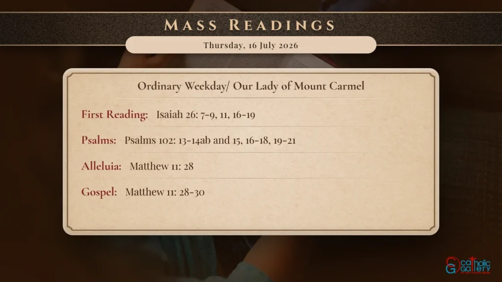 Daily Mass Readings Scripture Card – Thursday, 16 July 2026