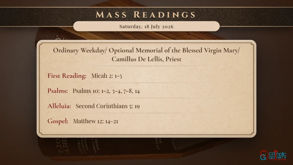 Daily Mass Readings Scripture Card – Saturday, 18 July 2026