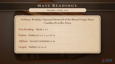Daily Mass Readings – Saturday, 18 July 2026