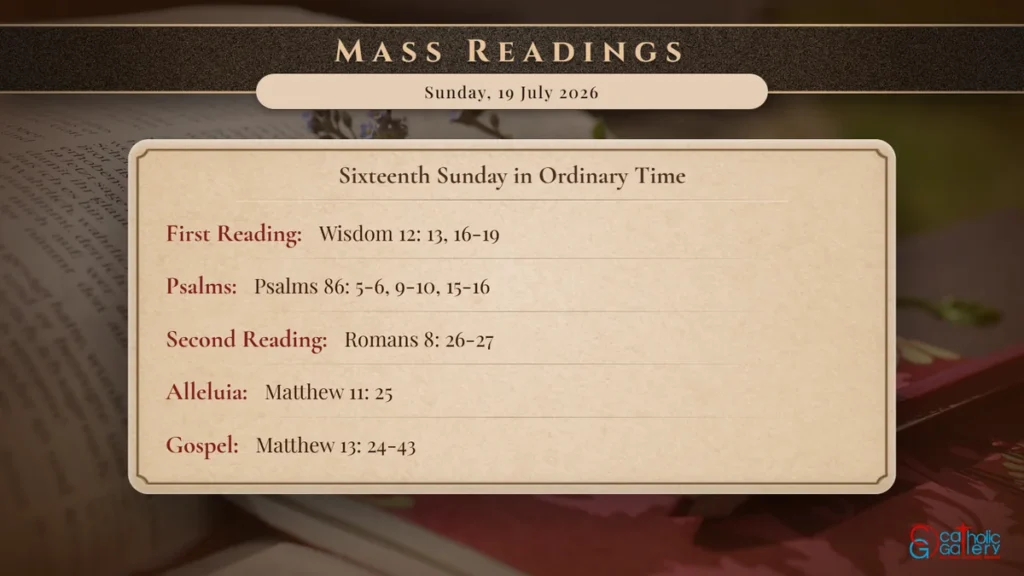 Daily Mass Readings Scripture Card – Sunday, 19 July 2026