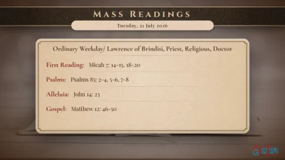 Daily Mass Readings – Tuesday, 21 July 2026