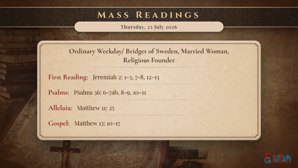 Daily Mass Readings Scripture Card – Thursday, 23 July 2026
