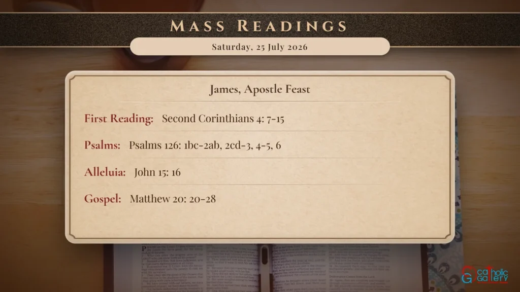 Daily Mass Readings Scripture Card – Saturday, 25 July 2026