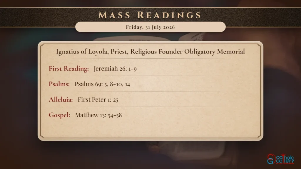 Daily Mass Readings Scripture Card – Friday, 31 July 2026