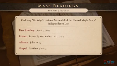Daily Mass Readings – Saturday, 4 July 2026