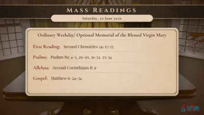 Daily Mass Readings – Saturday, 20 June 2026
