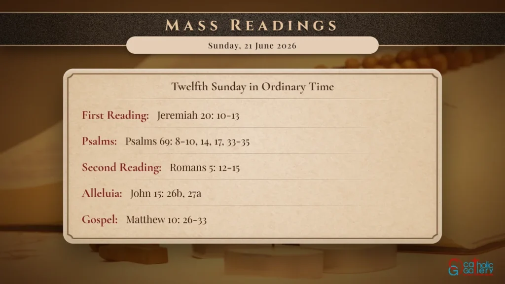 Daily Mass Readings Scripture Card – Sunday, 21 June 2026