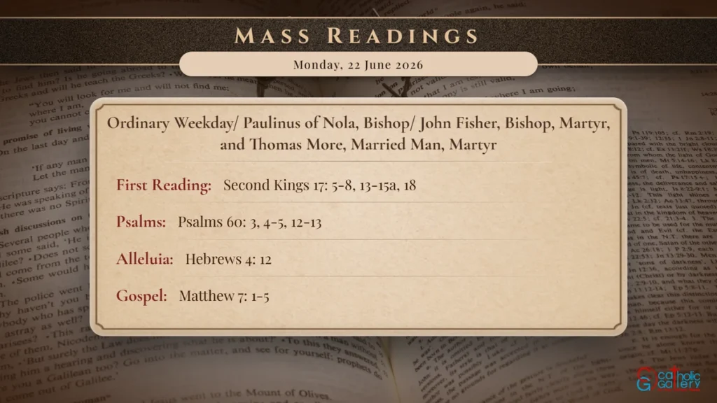 Daily Mass Readings Scripture Card – Monday, 22 June 2026
