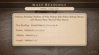 Daily Mass Readings – Monday, 22 June 2026