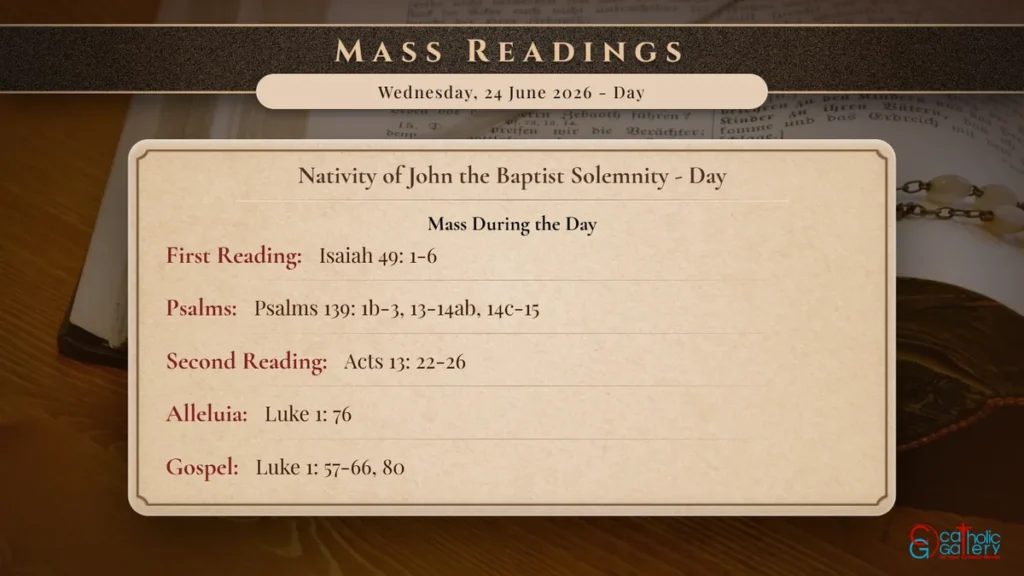 Daily Mass Readings Scripture Card – Wednesday, 24 June 2026 - Day