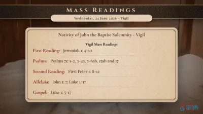 Daily Mass Readings – Wednesday, 24 June 2026 – Vigil