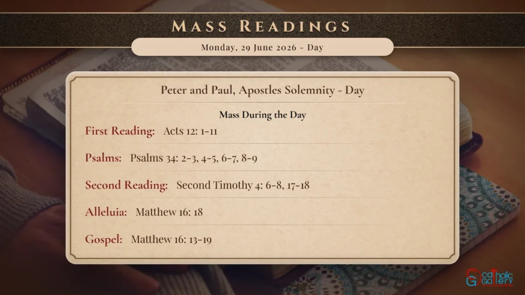 Daily Mass Readings Scripture Card – Monday, 29 June 2026 - Day
