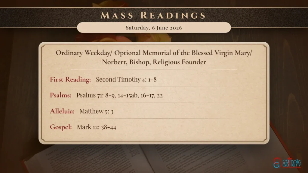 Daily Mass Readings Scripture Card – Saturday, 6 June 2026
