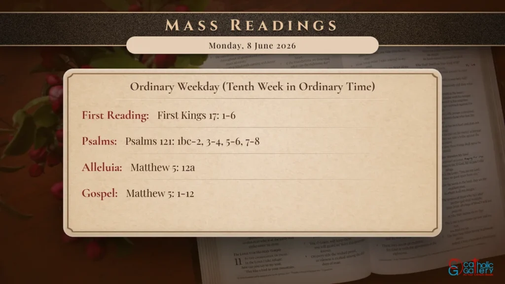 Daily Mass Readings Scripture Card – Monday, 8 June 2026