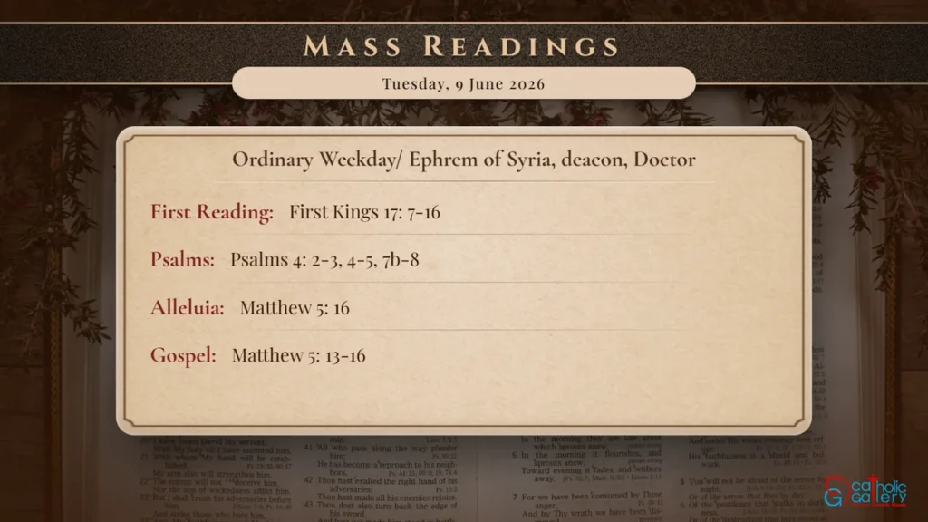 Daily Mass Readings Scripture Card – Tuesday, 9 June 2026
